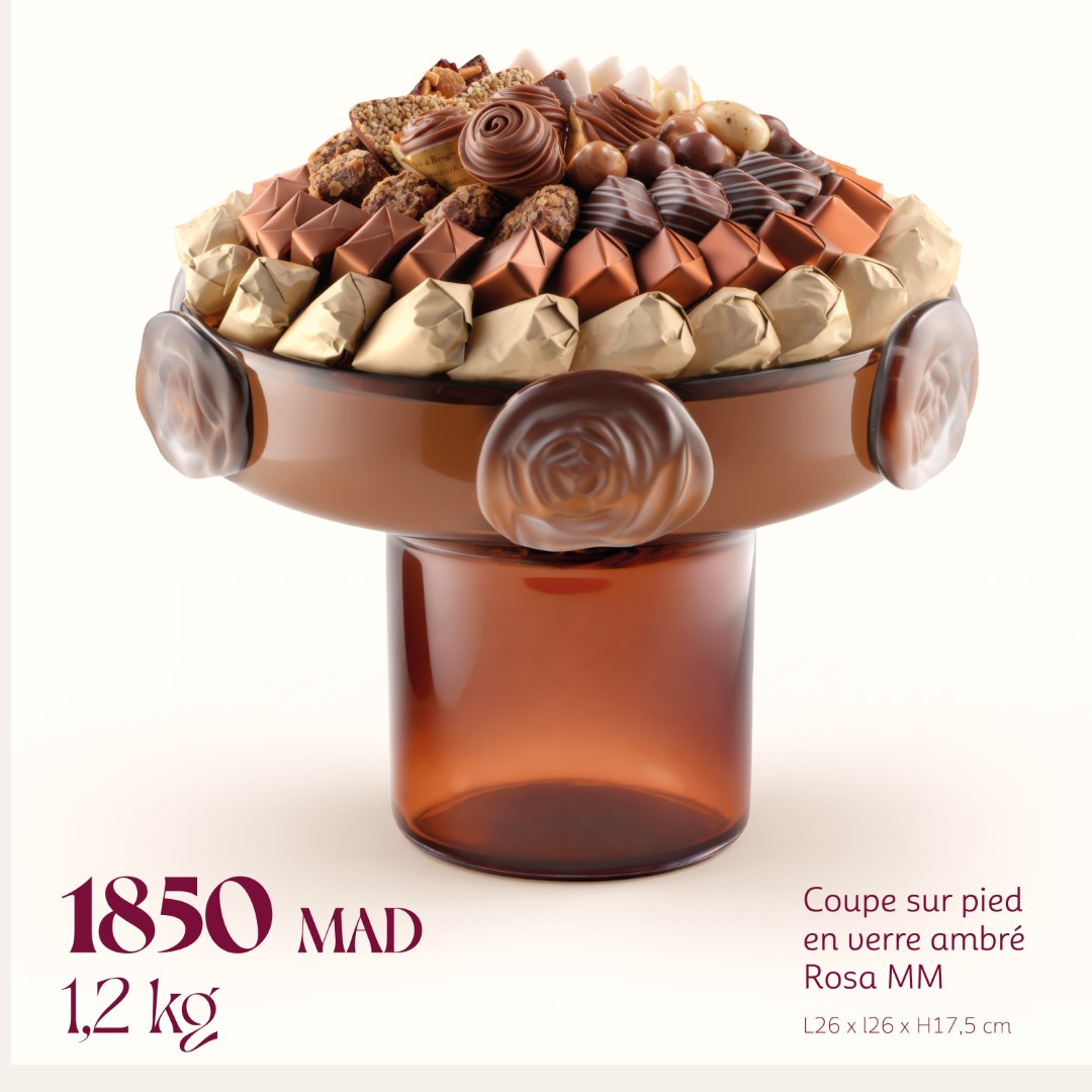 Coupe sur pied en verre ambré Rosa